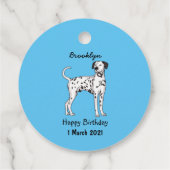 Dalmatische hondencartoon bedankjes labels (Achterkant)