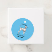Dalmatische hondencartoon bedankjes labels (In situ)
