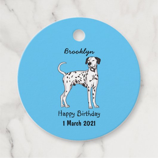 Dalmatische hondencartoon bedankjes labels (Voorkant)