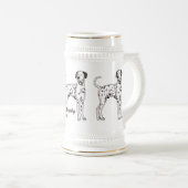 Dalmatische hondencartoon bierpul (Voorkant rechts)