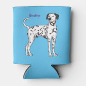 Dalmatische hondencartoon blikjeskoeler (Voorkant)
