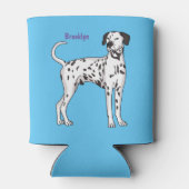 Dalmatische hondencartoon blikjeskoeler (Achterkant)