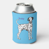 Dalmatische hondencartoon blikjeskoeler (Blikje Achterkant)