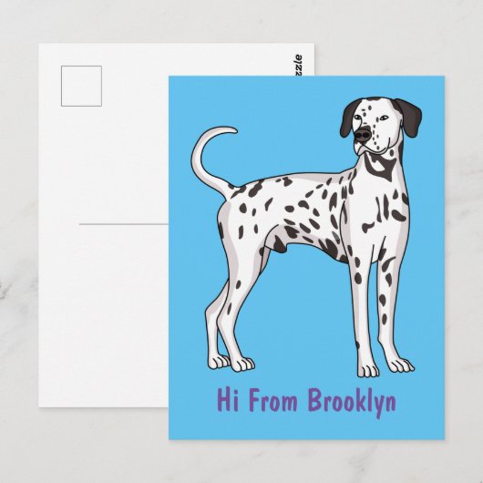 Dalmatische hondencartoon briefkaart (Voorkant / Achterkant)