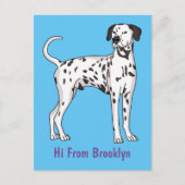Dalmatische hondencartoon briefkaart (Voorkant)