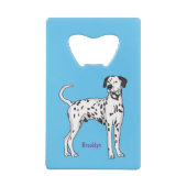 Dalmatische hondencartoon creditkaart flessenopener (Achterkant)