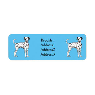Dalmatische hondencartoon etiket