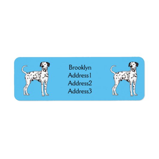 Dalmatische hondencartoon etiket (Voorkant)