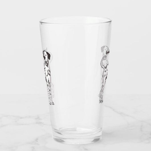 Dalmatische hondencartoon glas (Links)