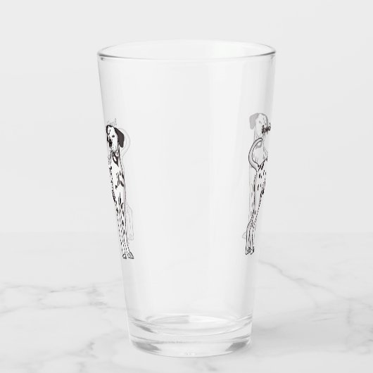 Dalmatische hondencartoon glas (Rechts)