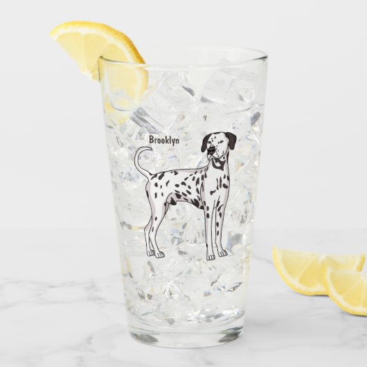 Dalmatische hondencartoon glas (Voorkant ijs)