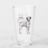 Dalmatische hondencartoon glas (Voorkant)