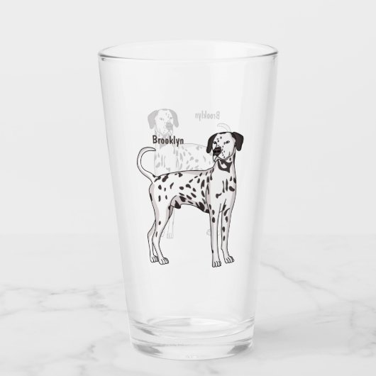 Dalmatische hondencartoon glas (Voorkant)