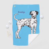 Dalmatische hondencartoon golfhanddoek (Insitu)