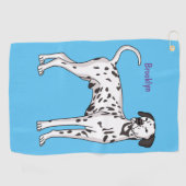 Dalmatische hondencartoon golfhanddoek (Horizontaal)