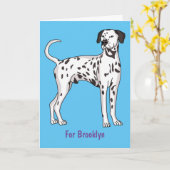 Dalmatische hondencartoon kaart (Gele Bloem)