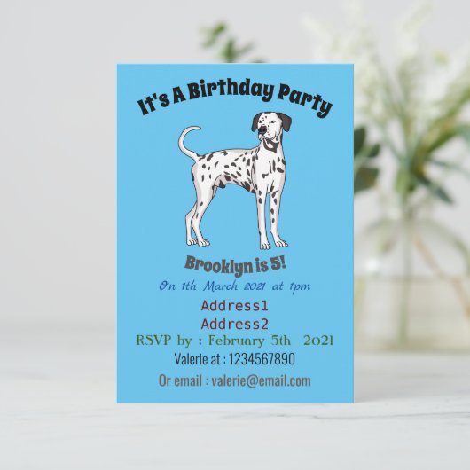 Dalmatische hondencartoon kaart (Staand voorkant)