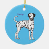 Dalmatische hondencartoon keramisch ornament (Voorkant)