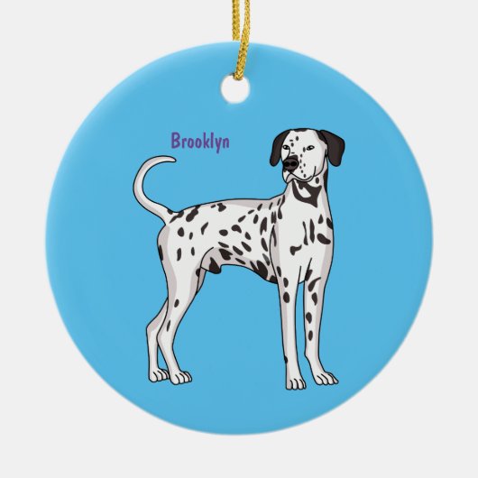Dalmatische hondencartoon keramisch ornament (Voorkant)