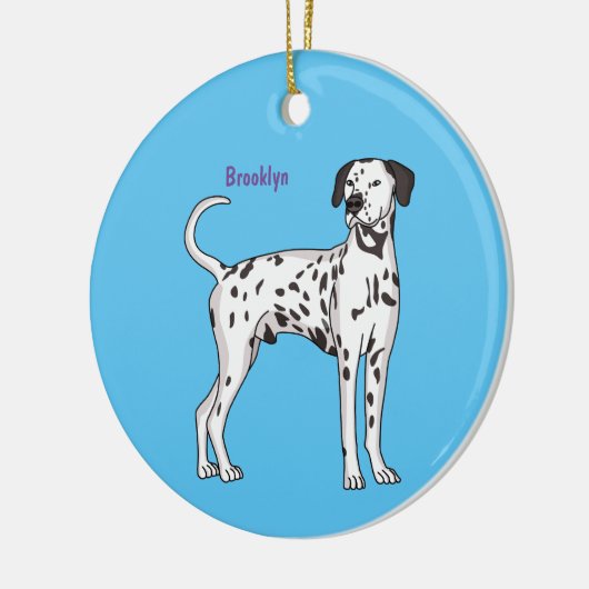 Dalmatische hondencartoon keramisch ornament (Links)