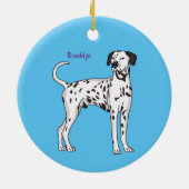 Dalmatische hondencartoon keramisch ornament (Achterkant)
