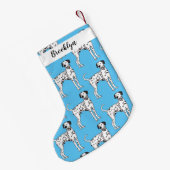 Dalmatische hondencartoon kleine kerstsok (Achterkant (Hangend))