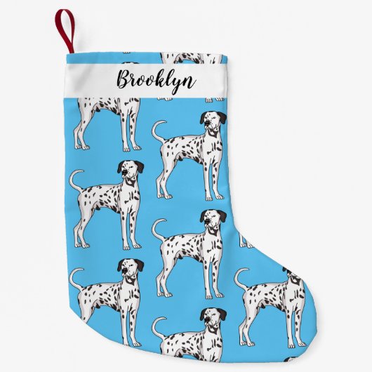 Dalmatische hondencartoon kleine kerstsok (Voorkant)