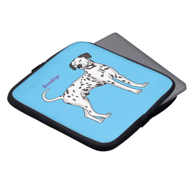 Dalmatische hondencartoon laptop sleeve (Voorkant top)