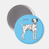 Dalmatische hondencartoon magneet (Voorkant / Achterkant)