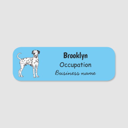 Dalmatische hondencartoon naamplaatje (Voorkant)