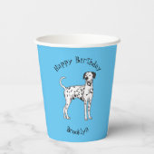 Dalmatische hondencartoon papieren bekers (Achterkant)