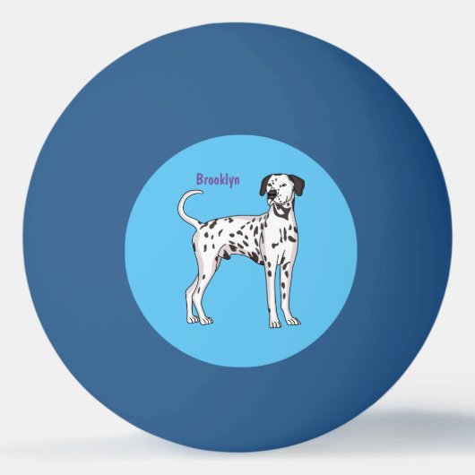 Dalmatische hondencartoon pingpongbal (Voorkant)