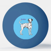 Dalmatische hondencartoon pingpongbal (Achterkant)