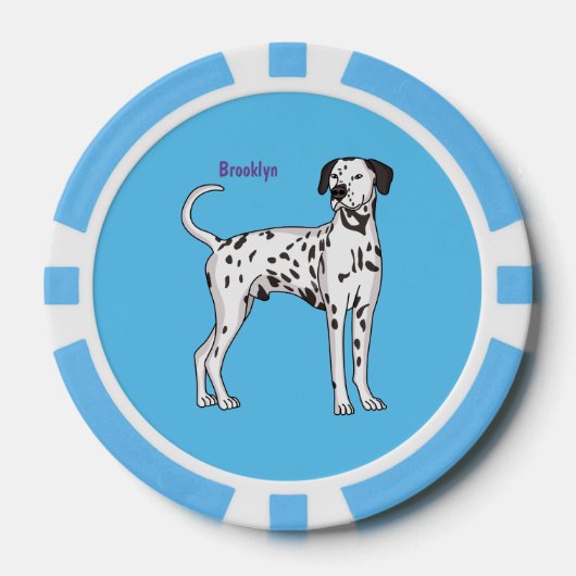 Dalmatische hondencartoon poker chips (Voorkant)