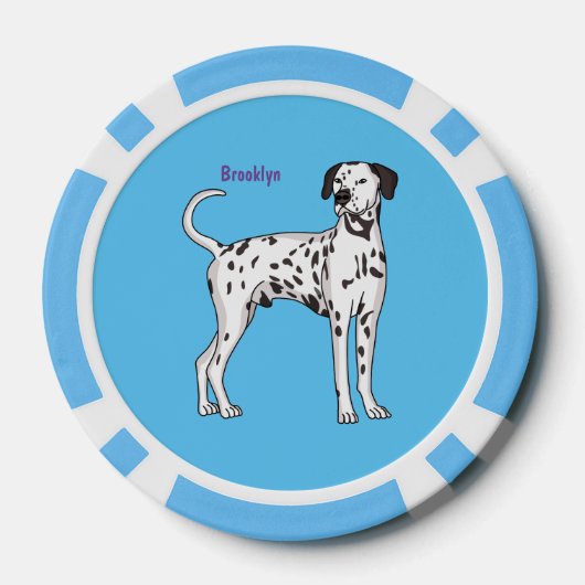 Dalmatische hondencartoon poker chips (Achterkant)