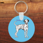 Dalmatische hondencartoon sleutelhanger (Voorkant)