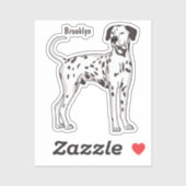 Dalmatische hondencartoon sticker (Vel)
