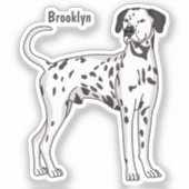 Dalmatische hondencartoon sticker (Voorkant)