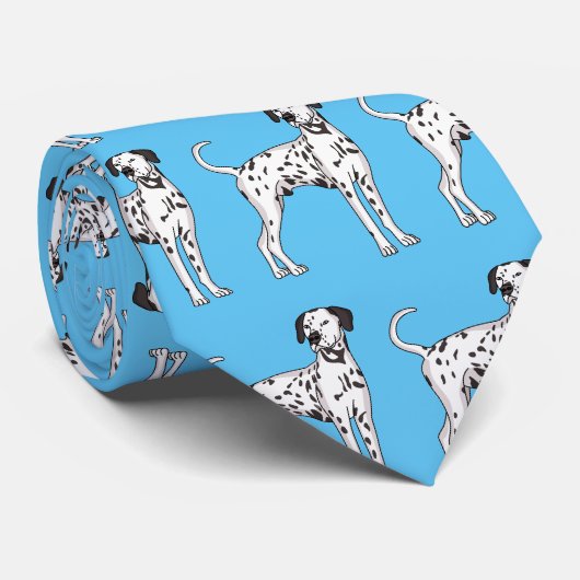 Dalmatische hondencartoon stropdas (Opgerold)
