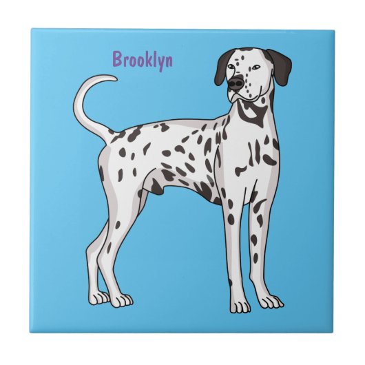 Dalmatische hondencartoon tegeltje (Voorkant)