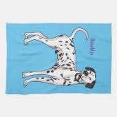 Dalmatische hondencartoon theedoek (Horizontaal)