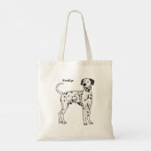 Dalmatische hondencartoon tote bag (Achterkant)