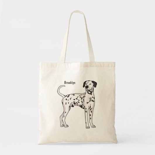 Dalmatische hondencartoon tote bag (Voorkant)