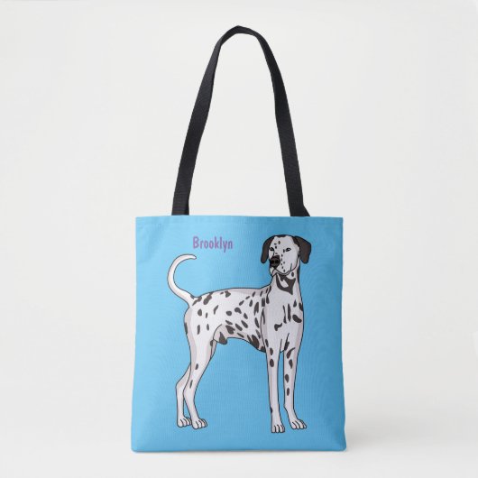 Dalmatische hondencartoon tote bag (Voorkant)