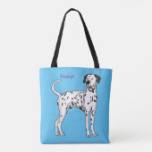 Dalmatische hondencartoon tote bag (Achterkant)