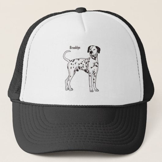 Dalmatische hondencartoon trucker pet (Voorkant)