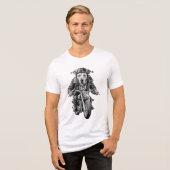 Dalmatische hondenfietser Tri-Blend shirt (Voorkant volledig)