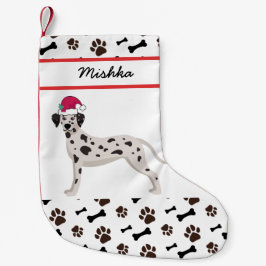 Dalmatische hondenhondenkerst met aangepaste honde kleine kerstsok