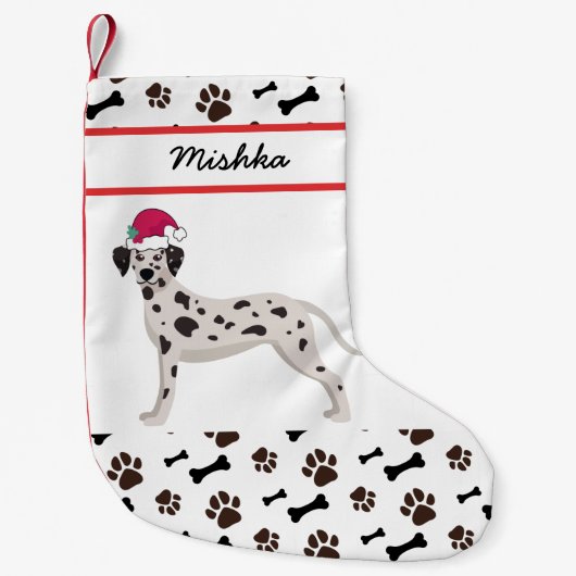 Dalmatische hondenhondenkerst met aangepaste honde kleine kerstsok (Voorkant)