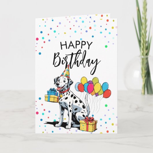  Dalmatische illustratieballonnen Verjaardag Kaart (Voorkant)